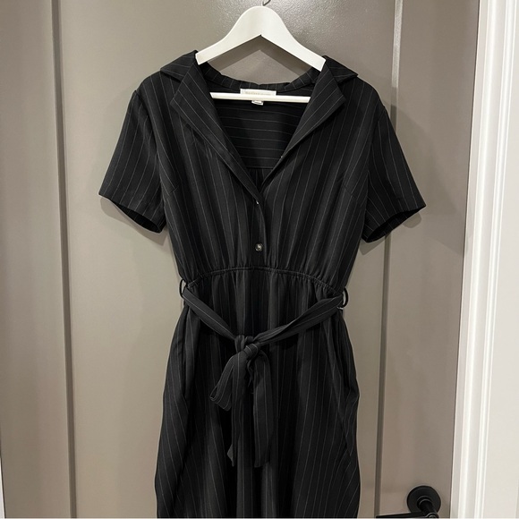 Black Striped Women's Jumpsuit - Picture 2 of 7